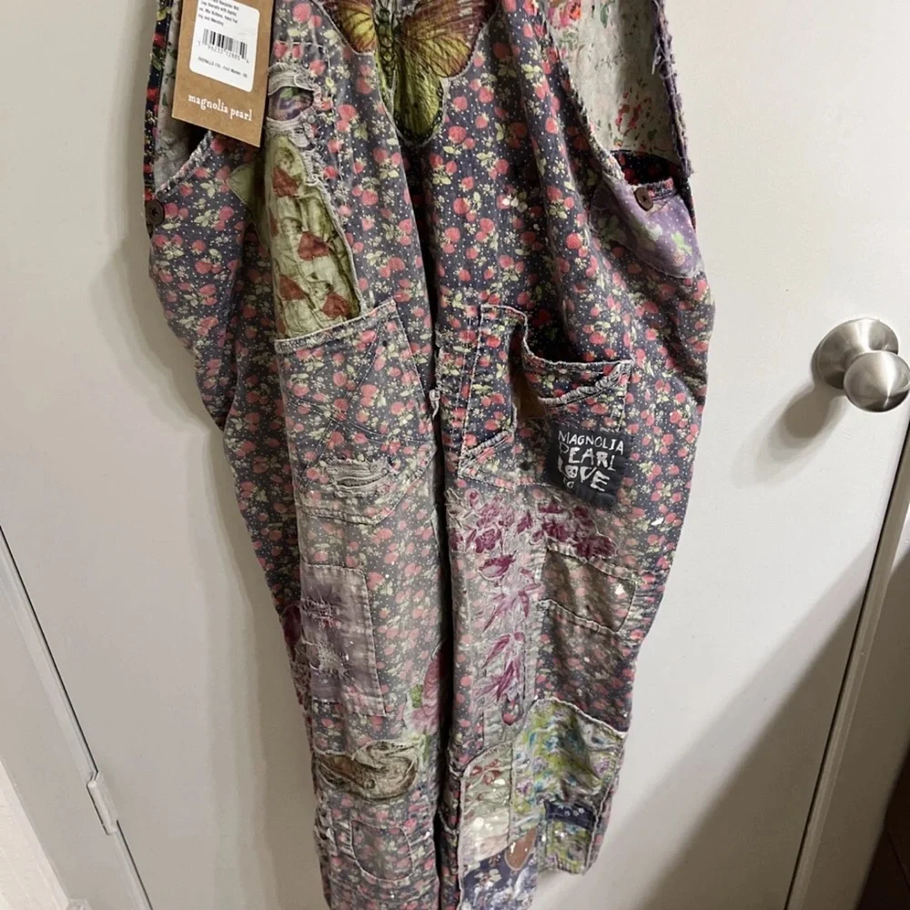 Magnolia Pearl Vintage Benjamin wide leg Floral Overalls (item C004) - Picture 7 of 7